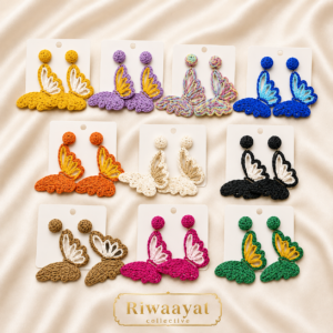 Solaria Raffia Butterfly Statement Earrings