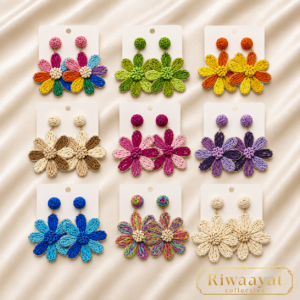 Solaria Raffia Daisy Bloom Earrings