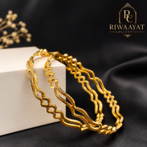 Zarina Geometric Wave Bangles Set