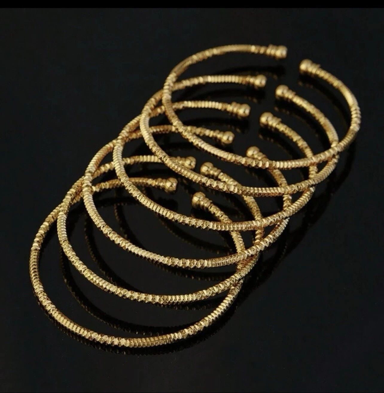 Dubai Gold Plated Open Bangle Bracelet Jewellery - Image 4