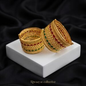 Swarnika Royal Gemstone Cuff Kangans
